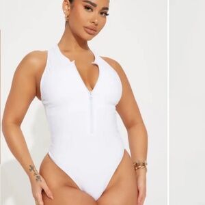 White swimsuit one piece